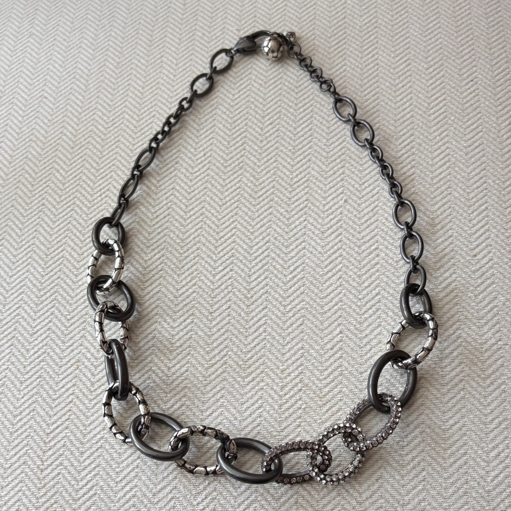 Brighton Black and Silver Link Necklace